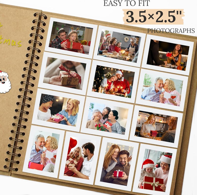 Hiwhy Scrapbook 12x12 Inch DIY Scrapbook Album Hardcover Kraft Paper Scrap Book Photo Albums 100 Pages Perfect for 4x6 / 5x7 / 6x8 Photos Memory Book for Family, Wedding - Image 4